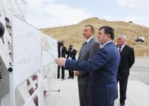Azerbaijani President inspects construction of Valvalachay-Takhtakorpu channel`s first section (PHOTO)
